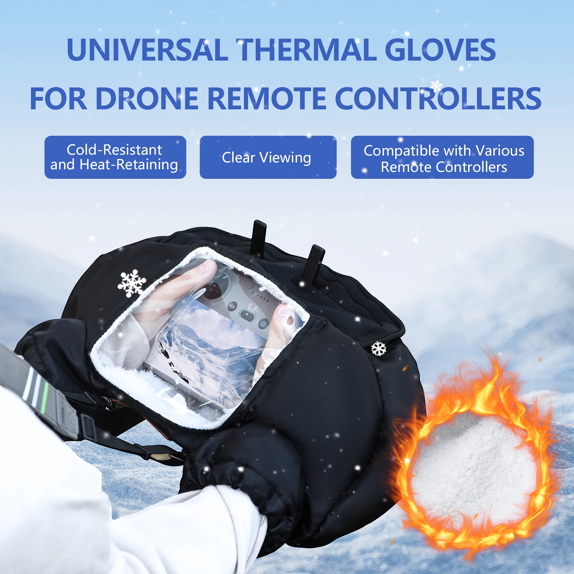 Dji Drone Mini 4 Pro - Winter-Wärmehandschuhe für Drohnenflüge, Kälteschutz-Pilotenhandschuhe für DJI